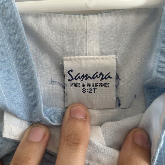 Vintage 2T Boy Blue Shortall Bear Golf Embroidered Back Pocket Lined Summer - Picture 5 of 9